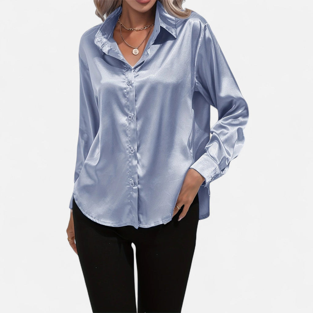 Satin Long Sleeve Blouse