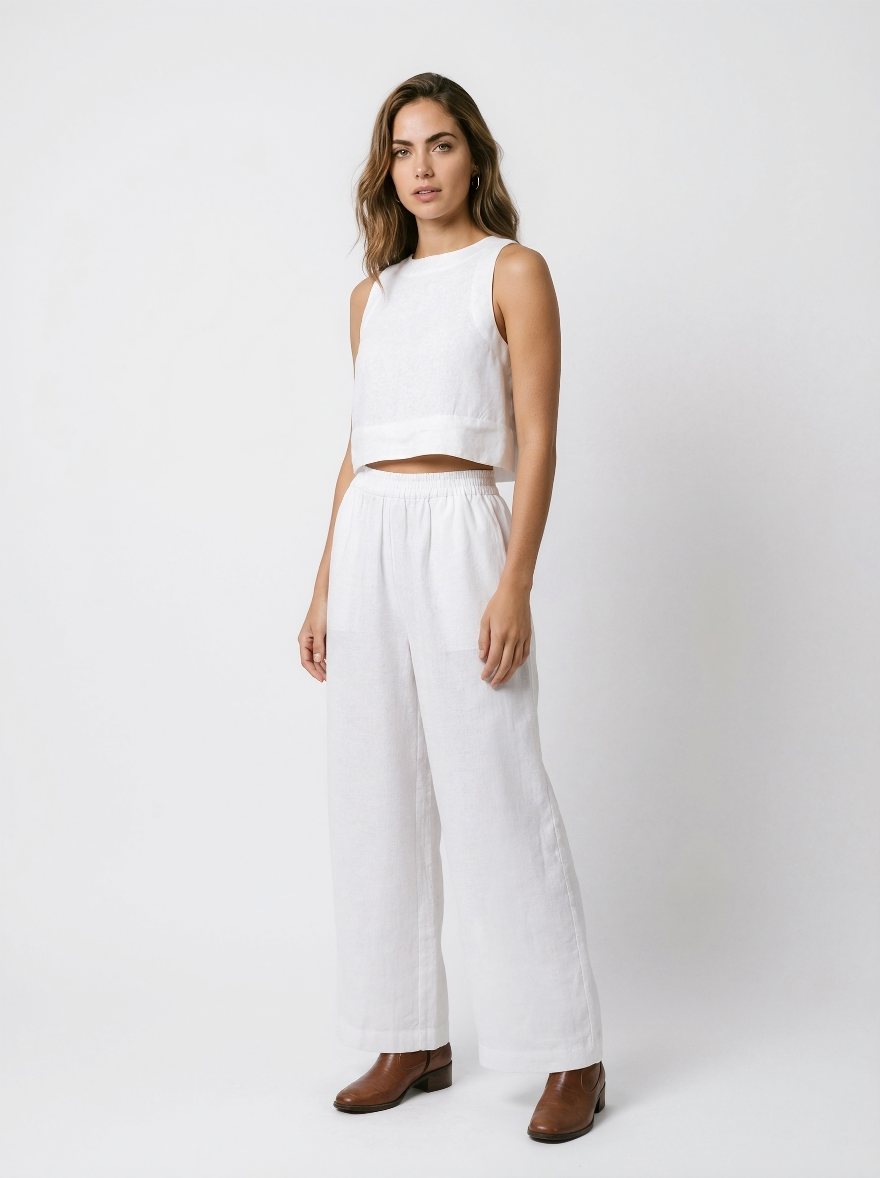Relaxed Crop Top and Pants Set