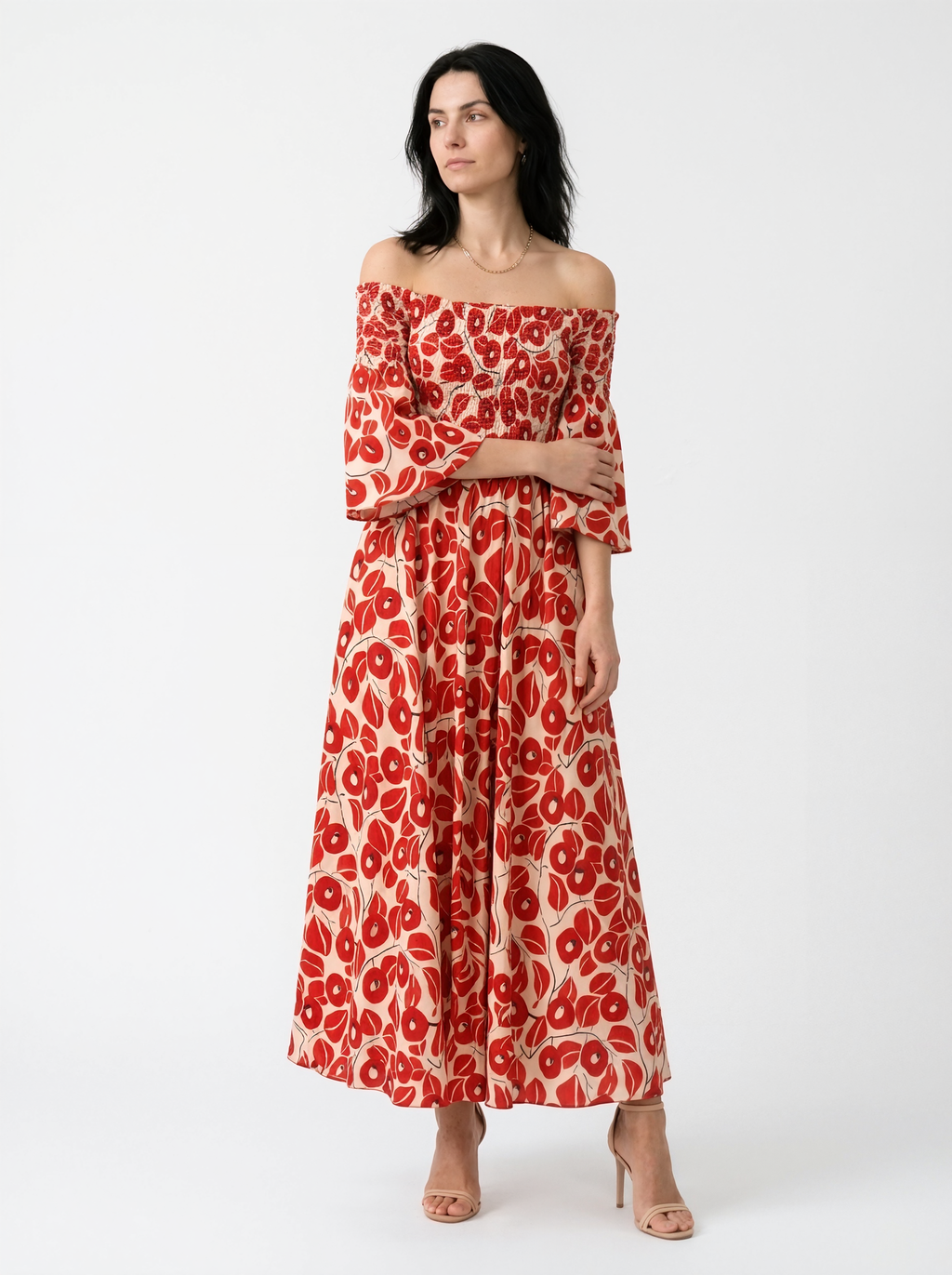 Floral Off-Shoulder Maxi Dress
