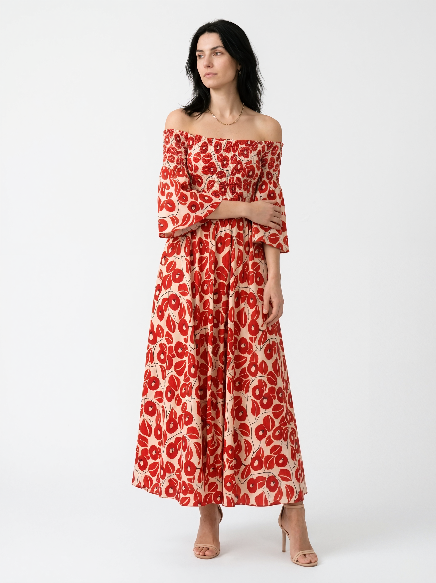 Floral Off-Shoulder Maxi Dress
