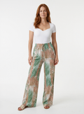 Tropical Print Wide Leg Trousers