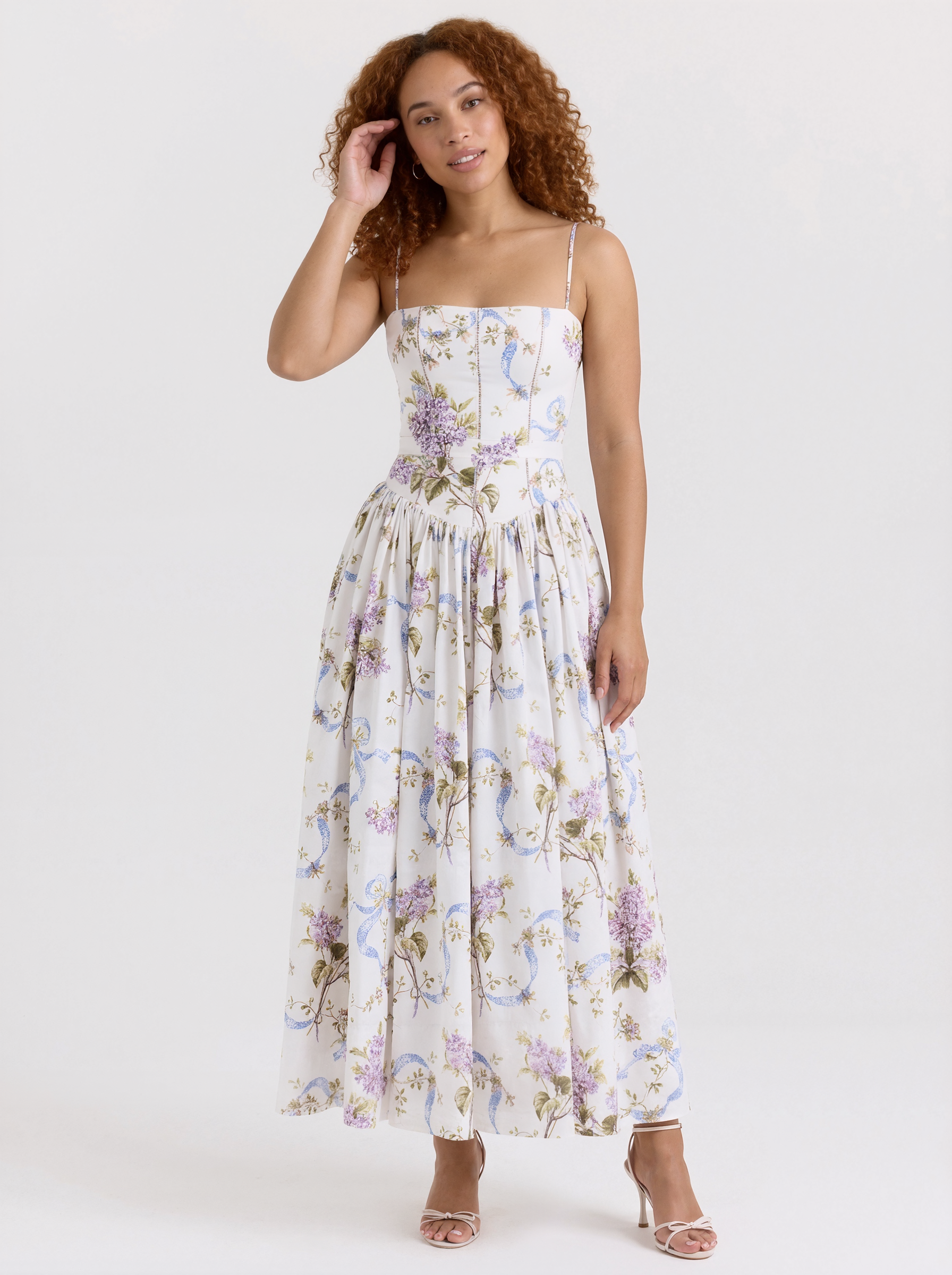 A-Line Floral Maxi Dress