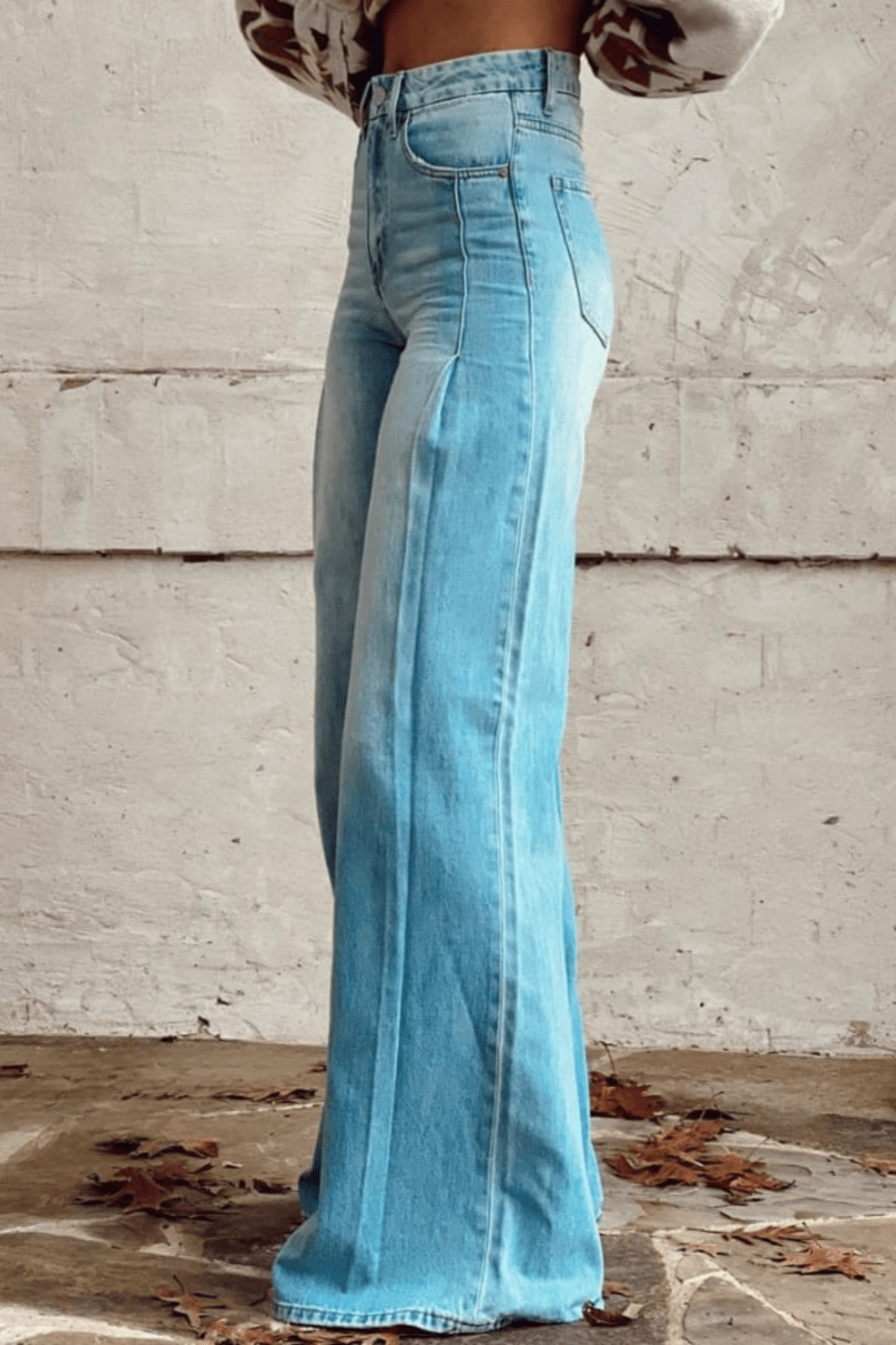 Wide Leg Denim Trousers