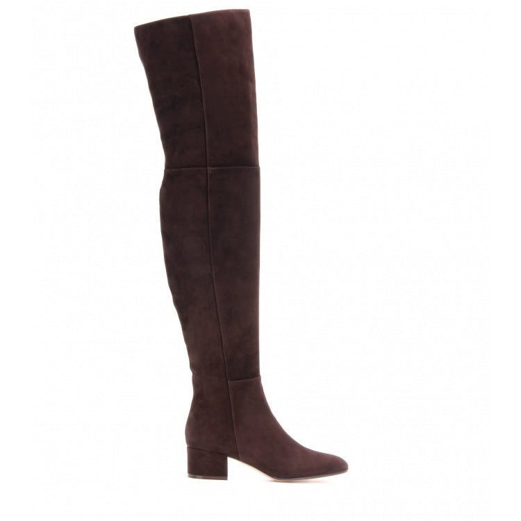 Tan Suede Over-the-Knee Boots