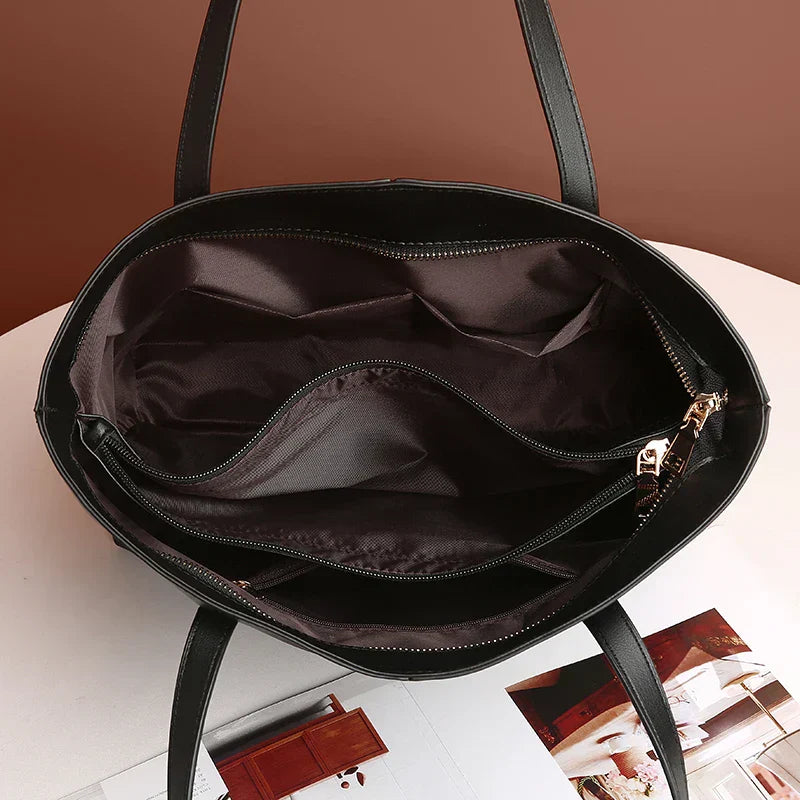 Structured Black Minimalist Shoulder Bag