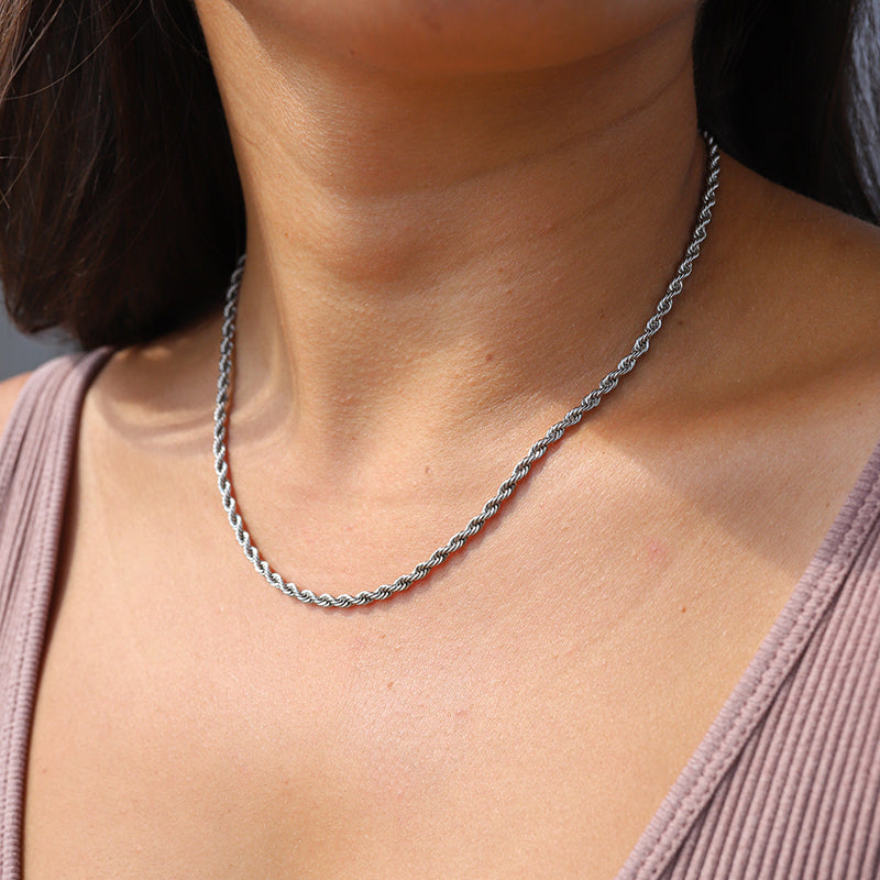 Adjustable Gold Rope Chain Necklace