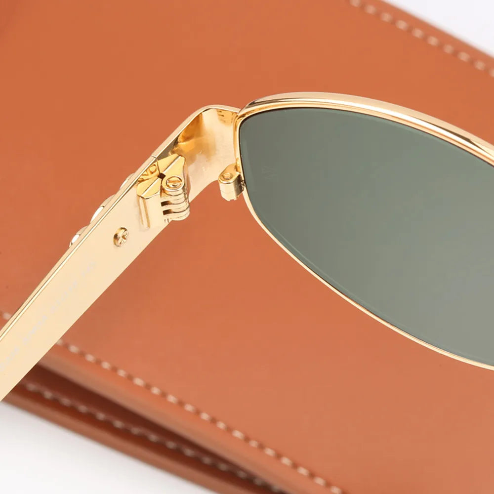 Gold Oval Sunglasses