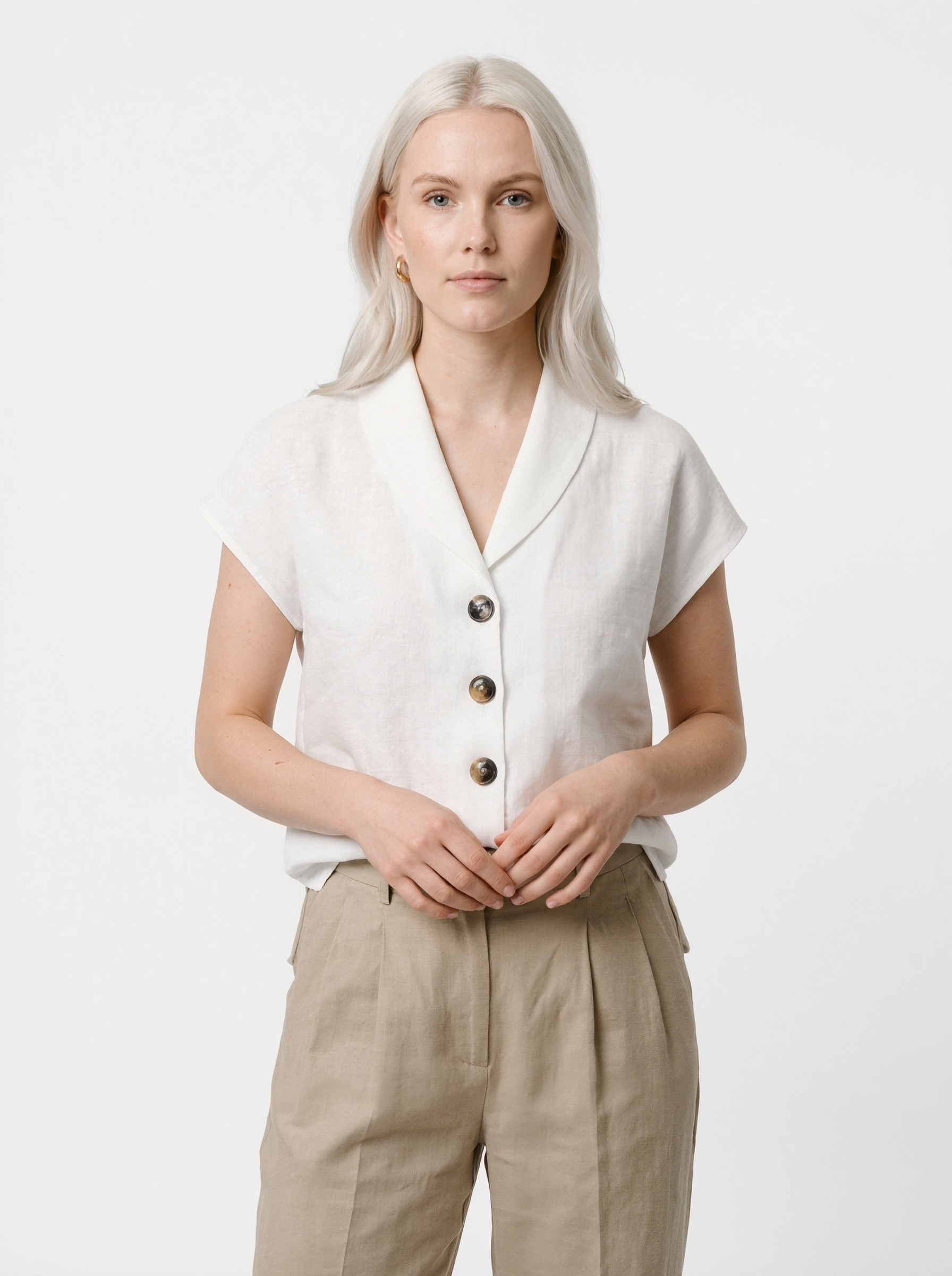 Relaxed Short Sleeve Blouse