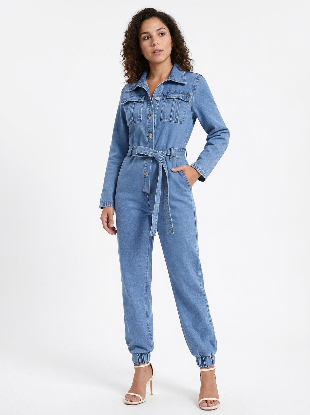 Denim Utility Jumpsuit