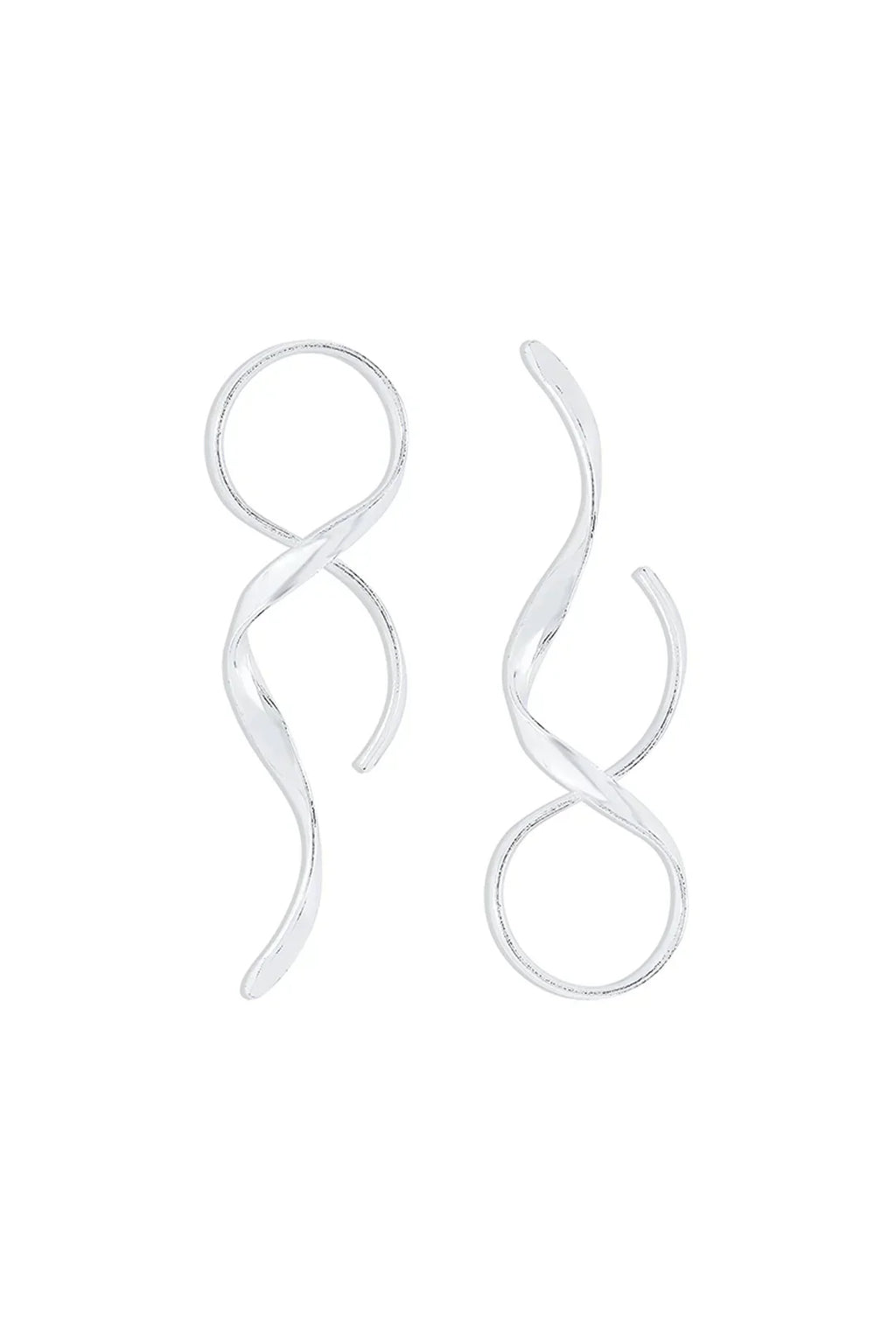 Stainless Steel Twisted Drop Earrings