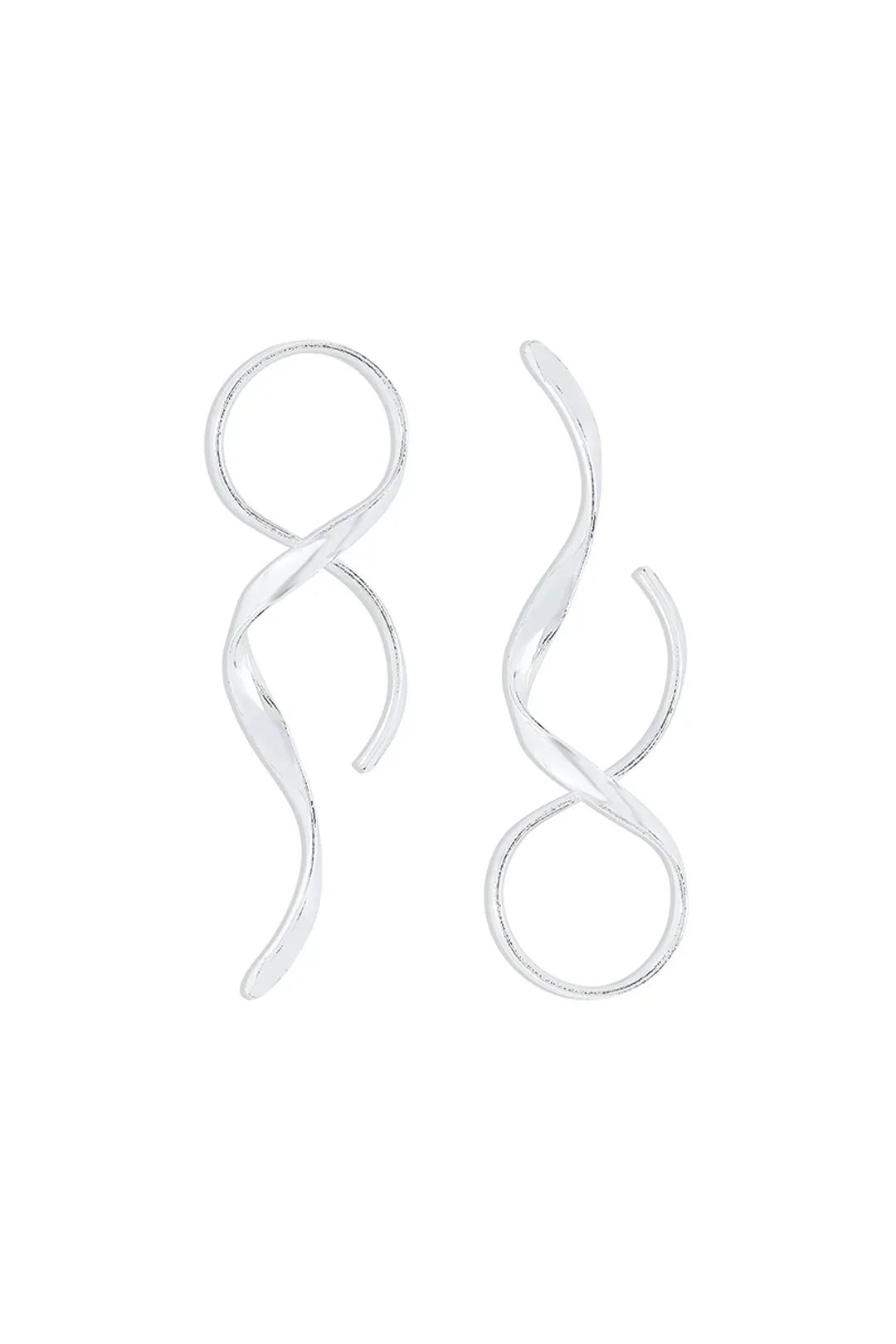 Stainless Steel Twisted Drop Earrings