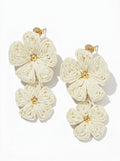 Summer Raffia Floral Drop Earrings