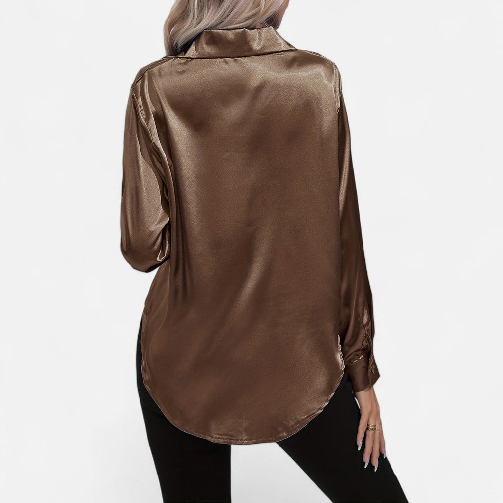 Satin Long Sleeve Blouse