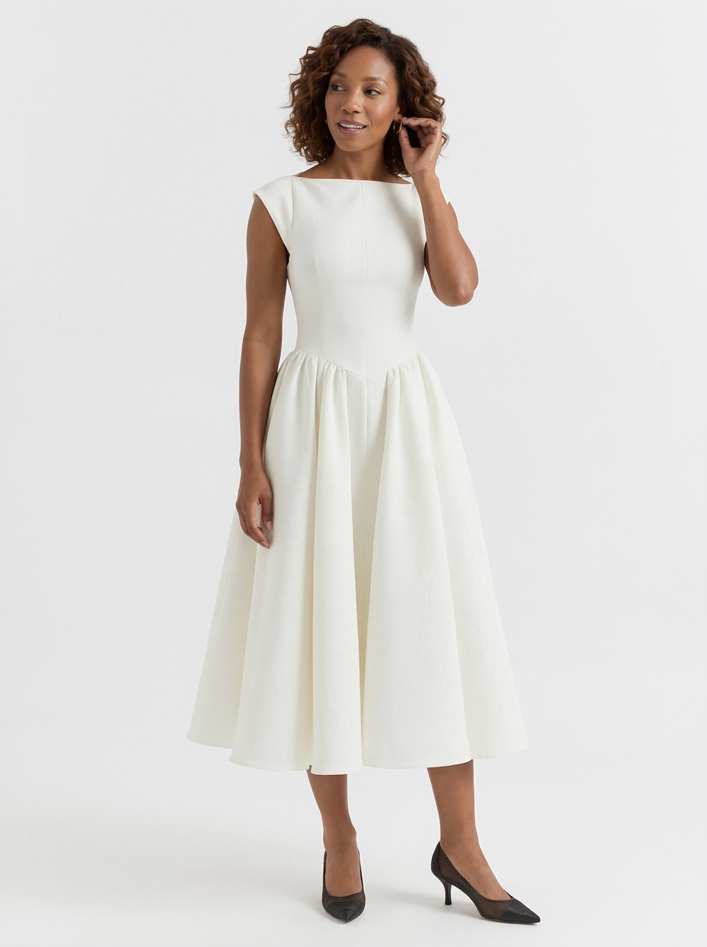 Formal Structured Midi Dress