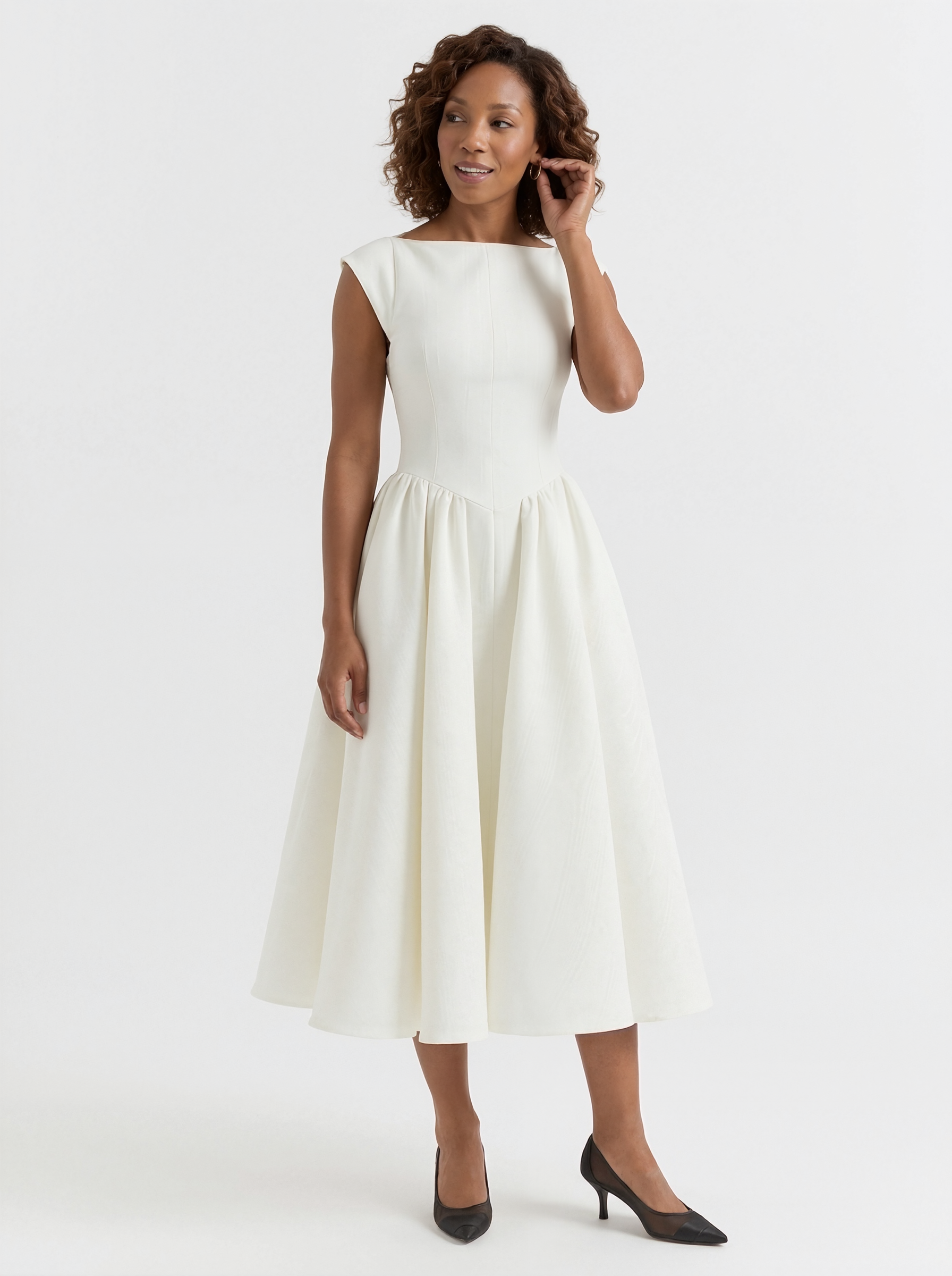 Formal Structured Midi Dress