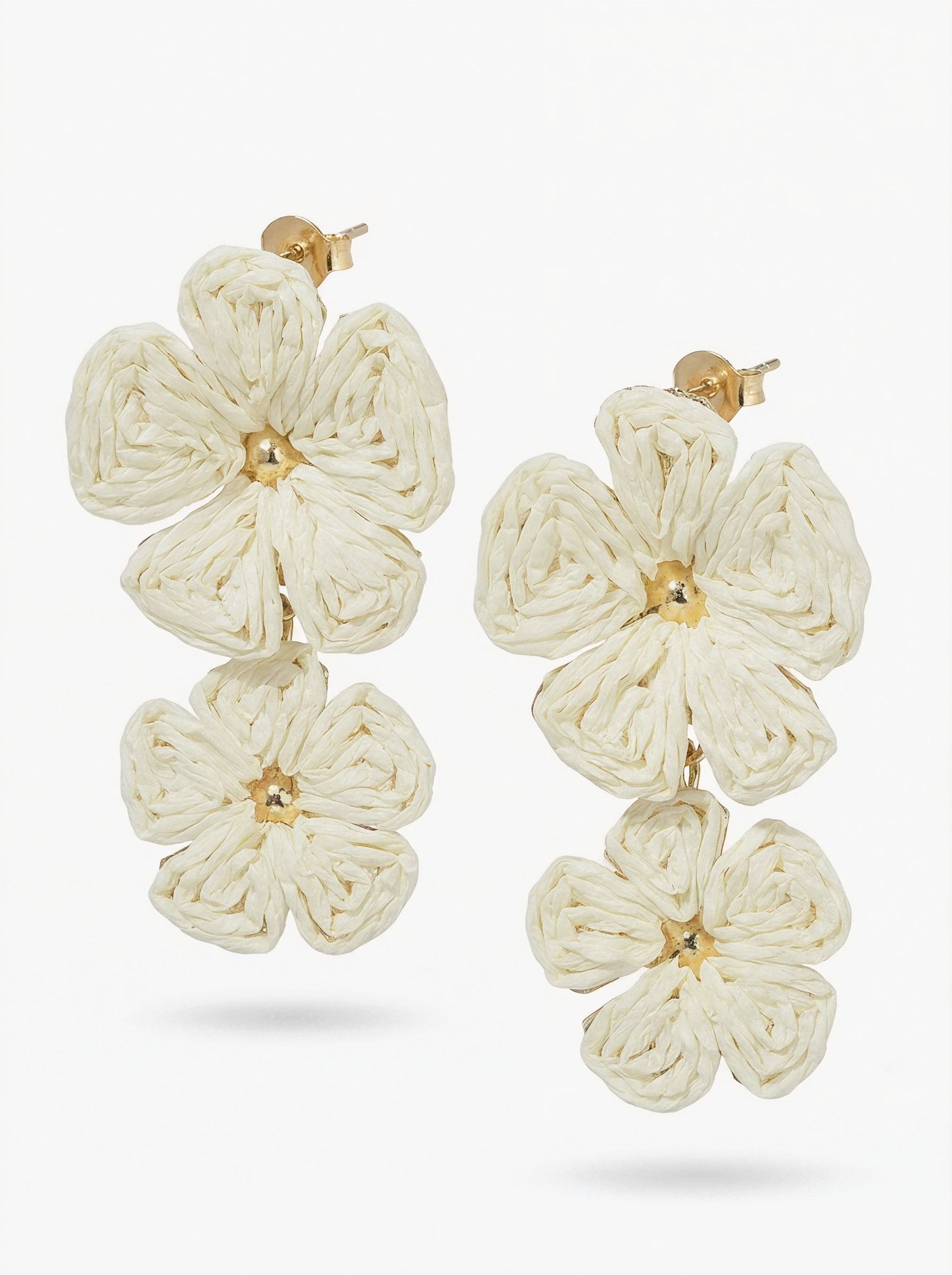Summer Raffia Floral Drop Earrings