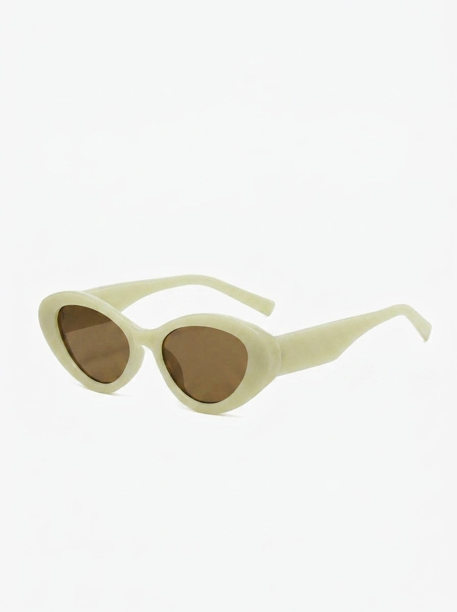 Cream Vintage Cat-Eye Sunglasses