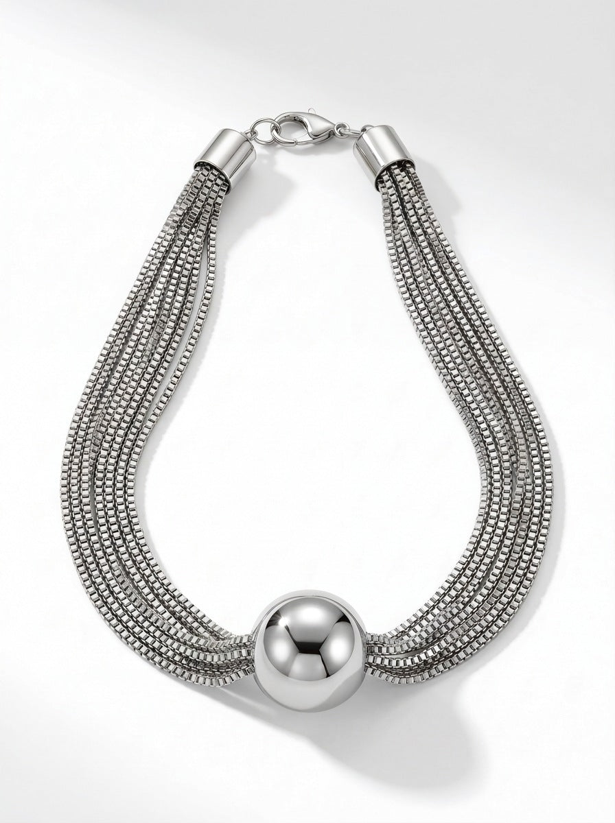 Modern Multi-Strand Ball Necklace