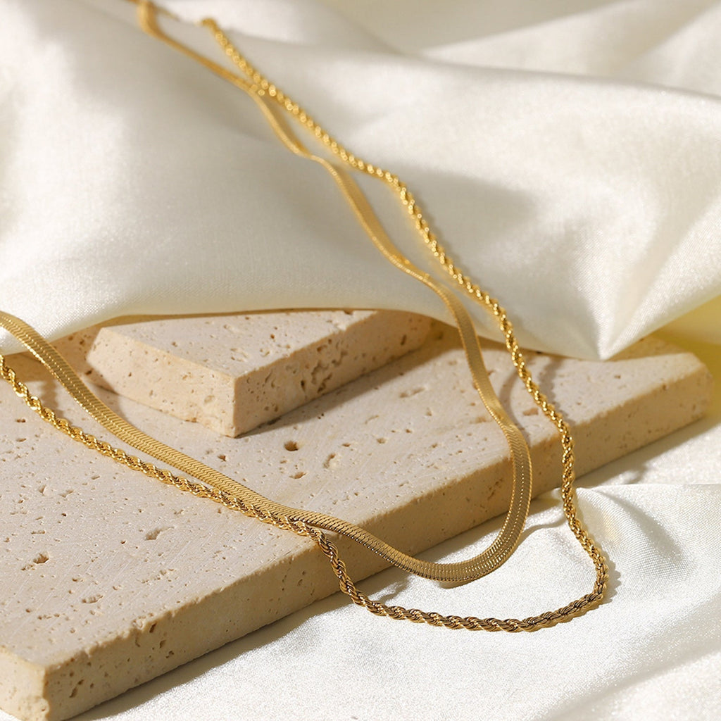 Minimalist Layered Gold Chain Necklace