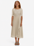 A-Line Lace Midi Dress