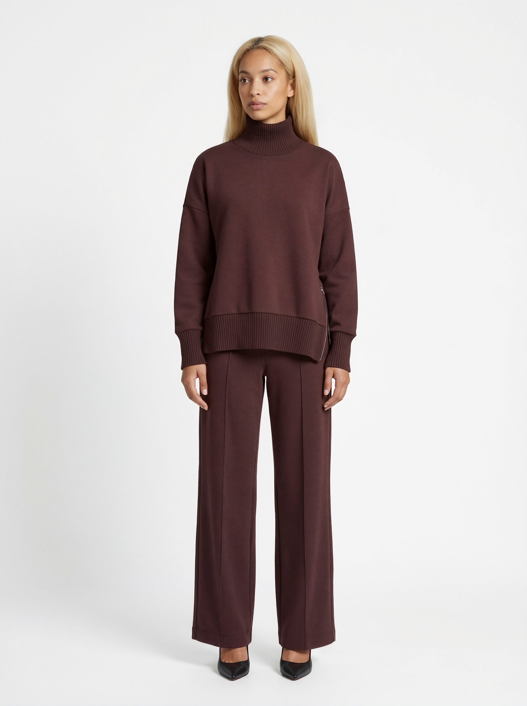 Soft Ribbed Turtleneck & Pants Set