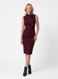 Mock Neck Midi Cocktail Dress