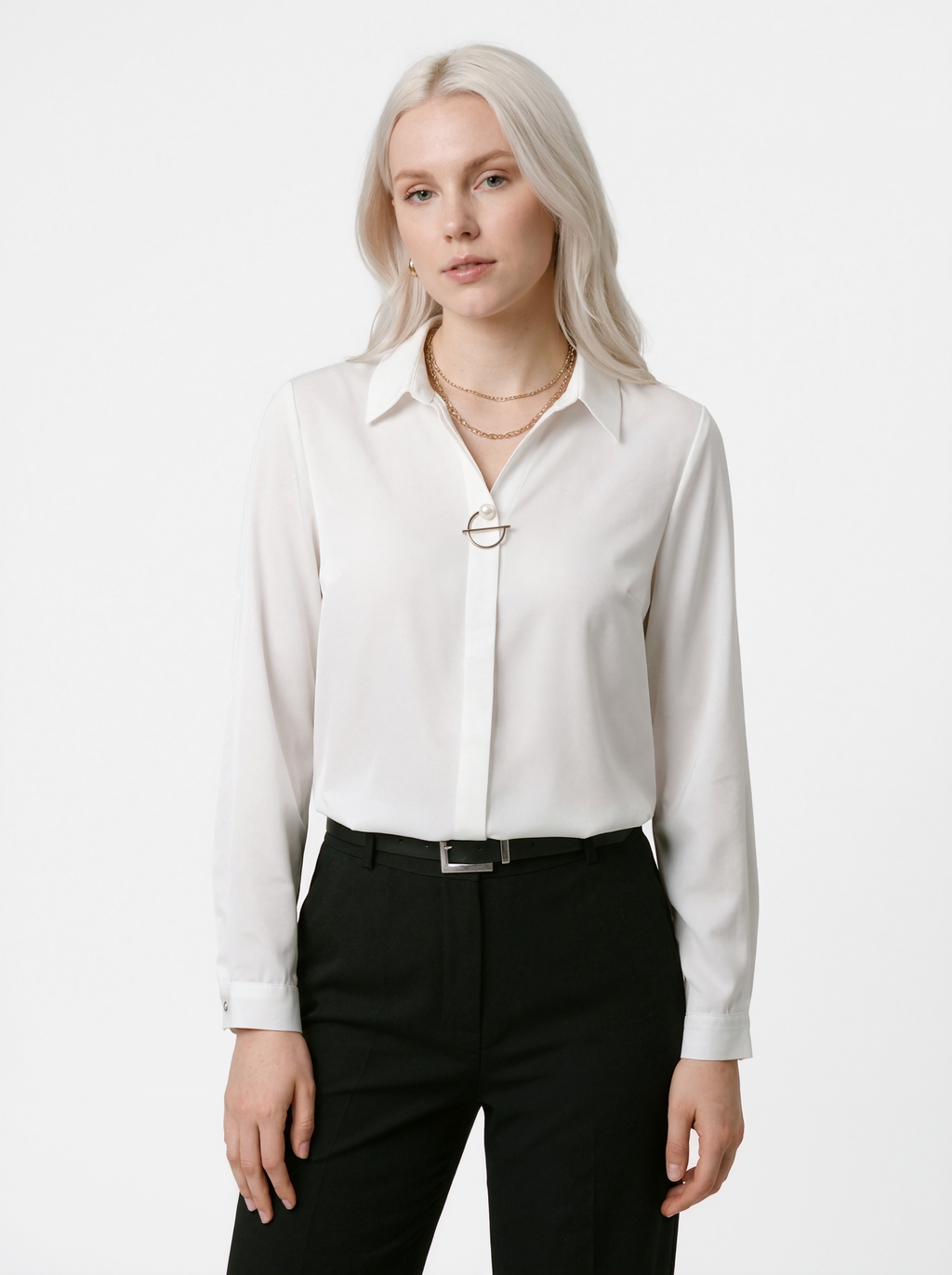 Relaxed Fit Long Sleeve Blouse