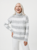 Soft Striped Turtleneck Sweater