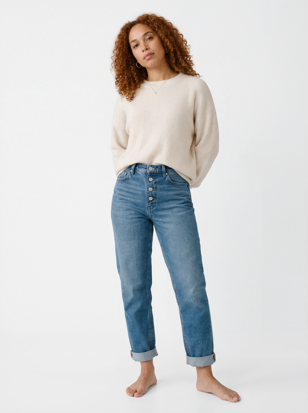 High Waist Relaxed Jeans
