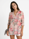 Floral Print Button-Front Blouse