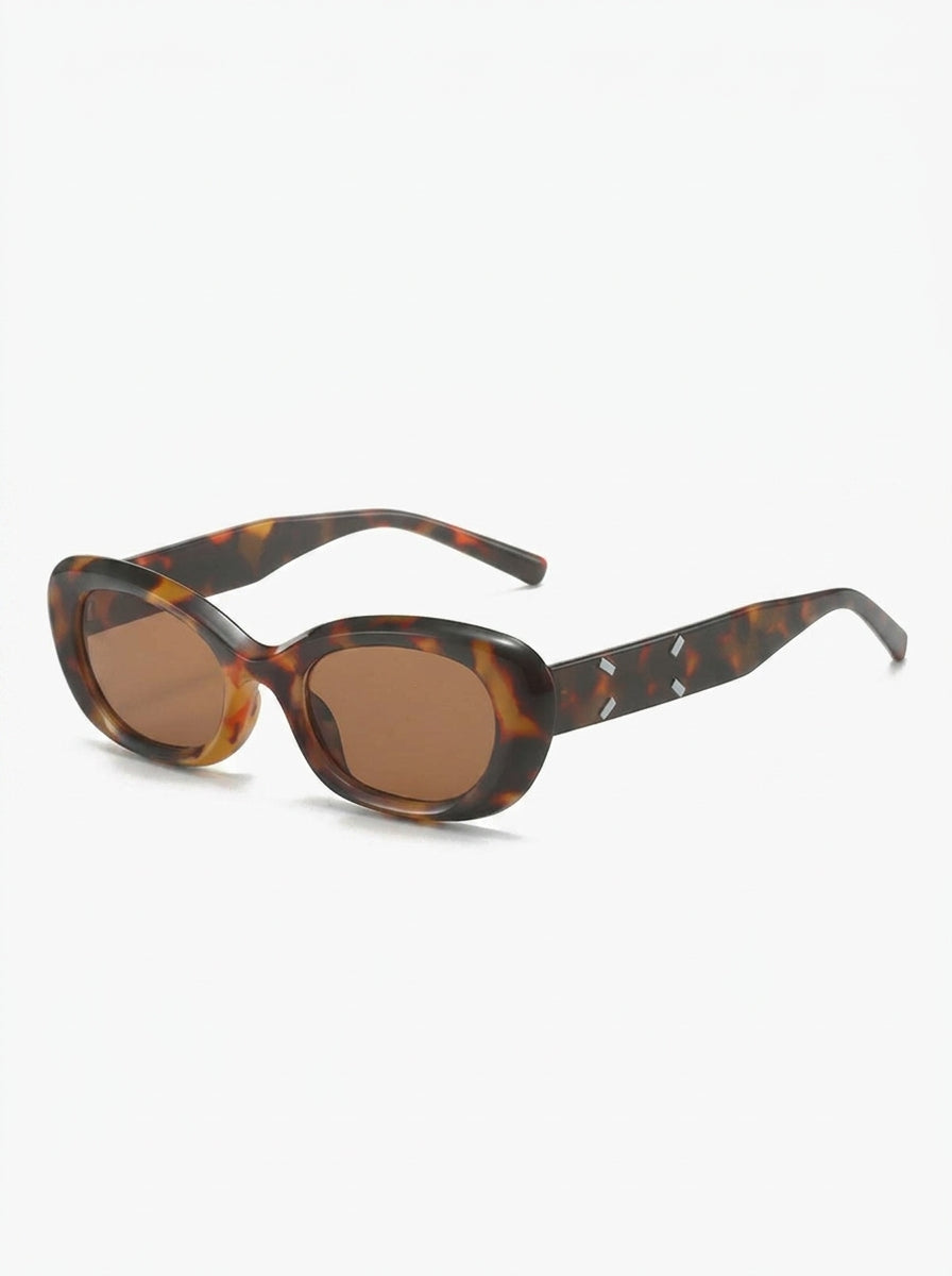 Retro Tortoise Shell Oval Sunglasses