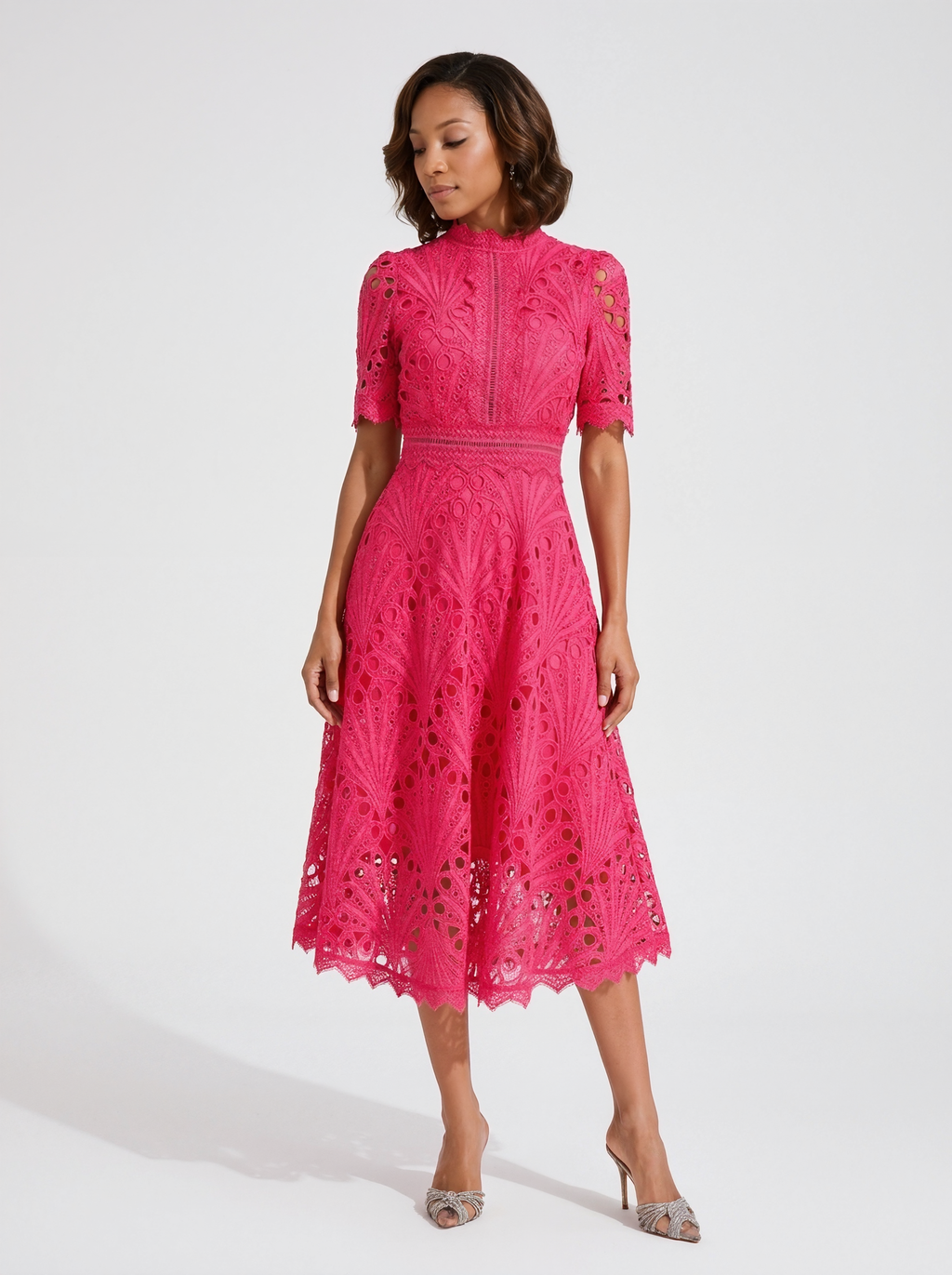 Cutout Lace Midi Dress