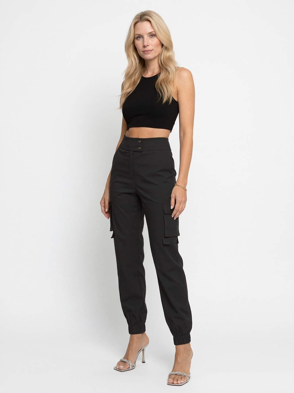 High Waist Cargo Trousers