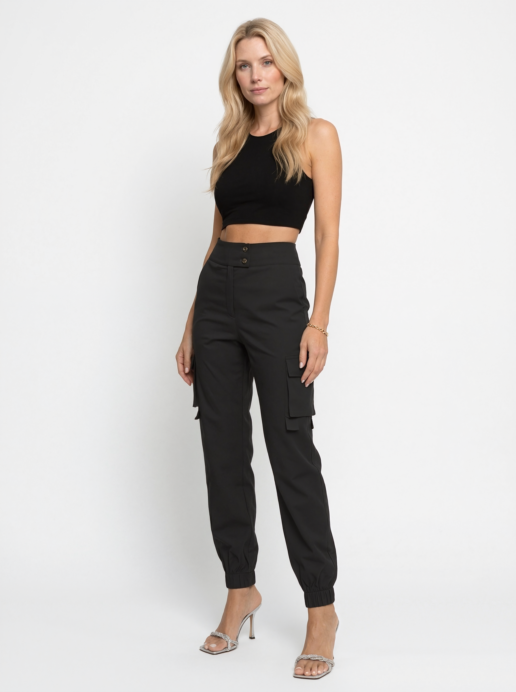 High Waist Cargo Trousers