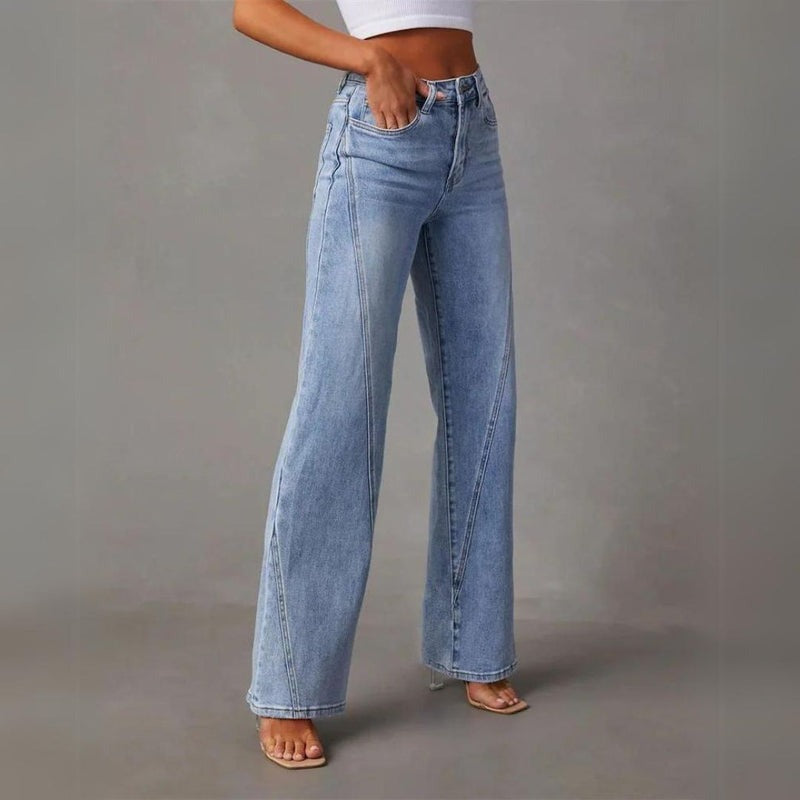 Wide Leg Denim Trousers