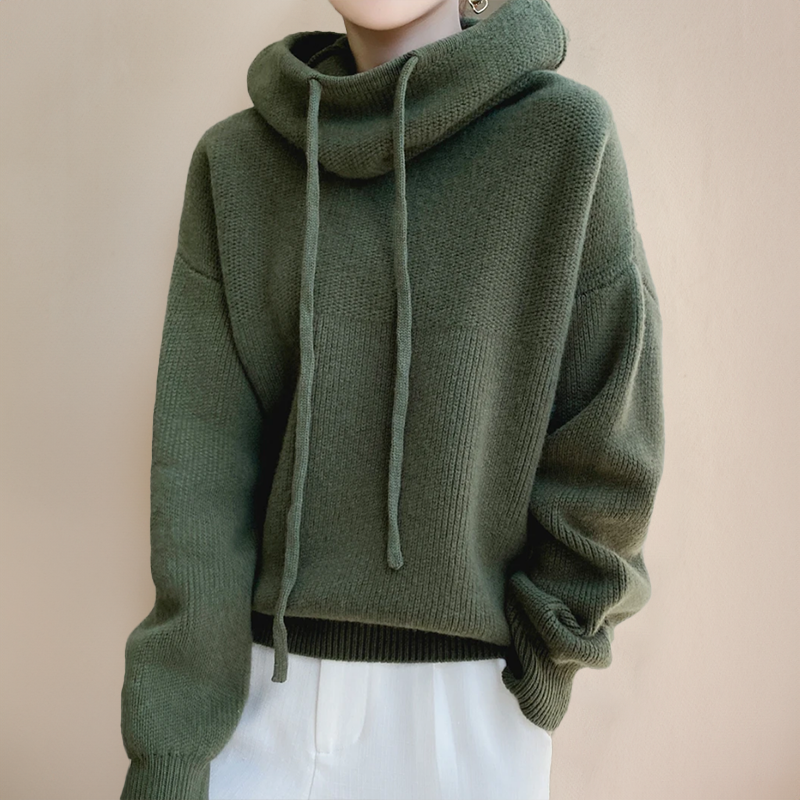 Textured Knit Cowl Neck Sweater
