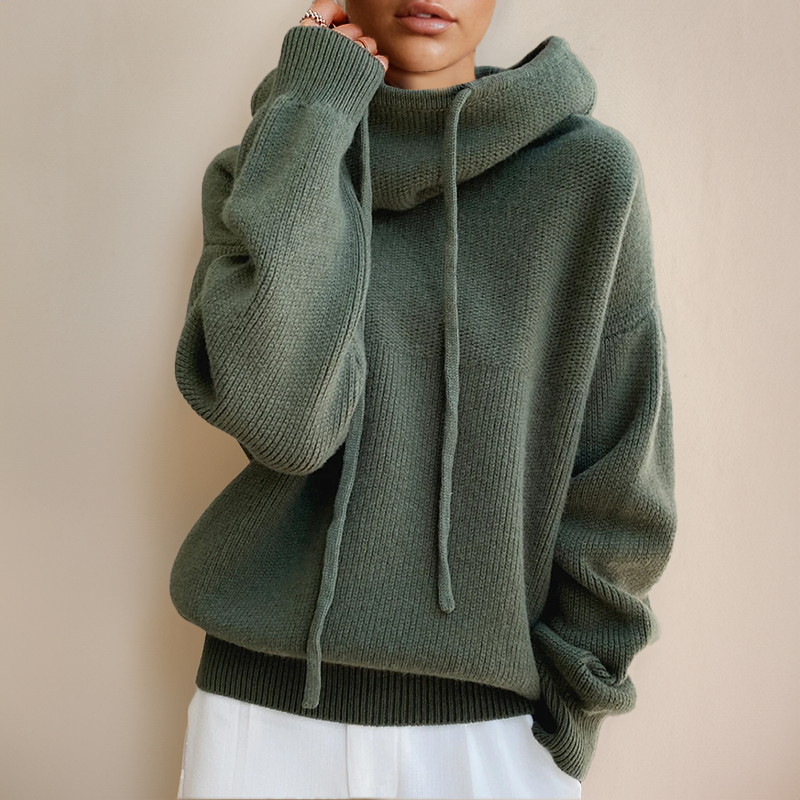 Textured Knit Cowl Neck Sweater