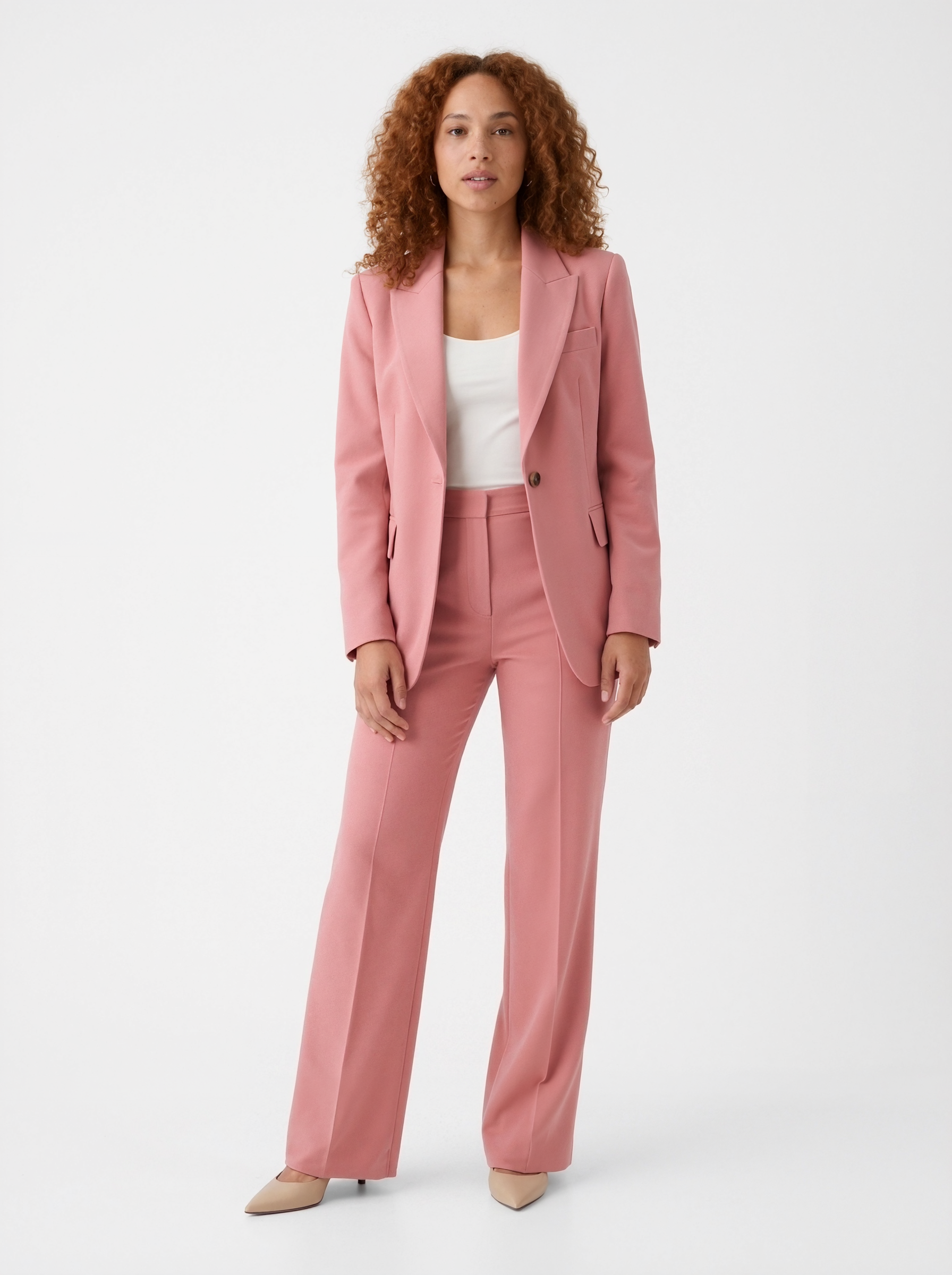 Tailored Wide Leg Blazer Trousers Set