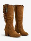 Western Fringe Knee-High Boots