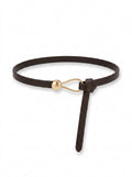Adjustable Gold Hook Skinny Tie Belt