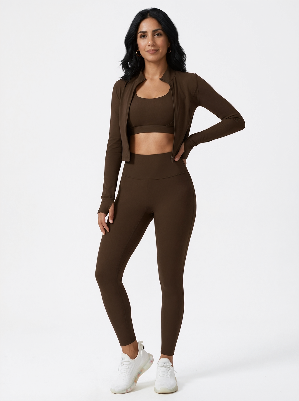 Cropped Vest Sports Bra Leggings Set