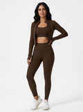 Cropped Vest Sports Bra Leggings Set