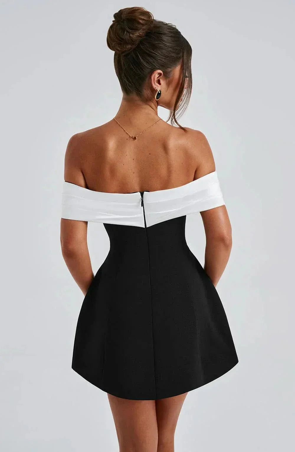 Off-Shoulder Bow Mini Dress