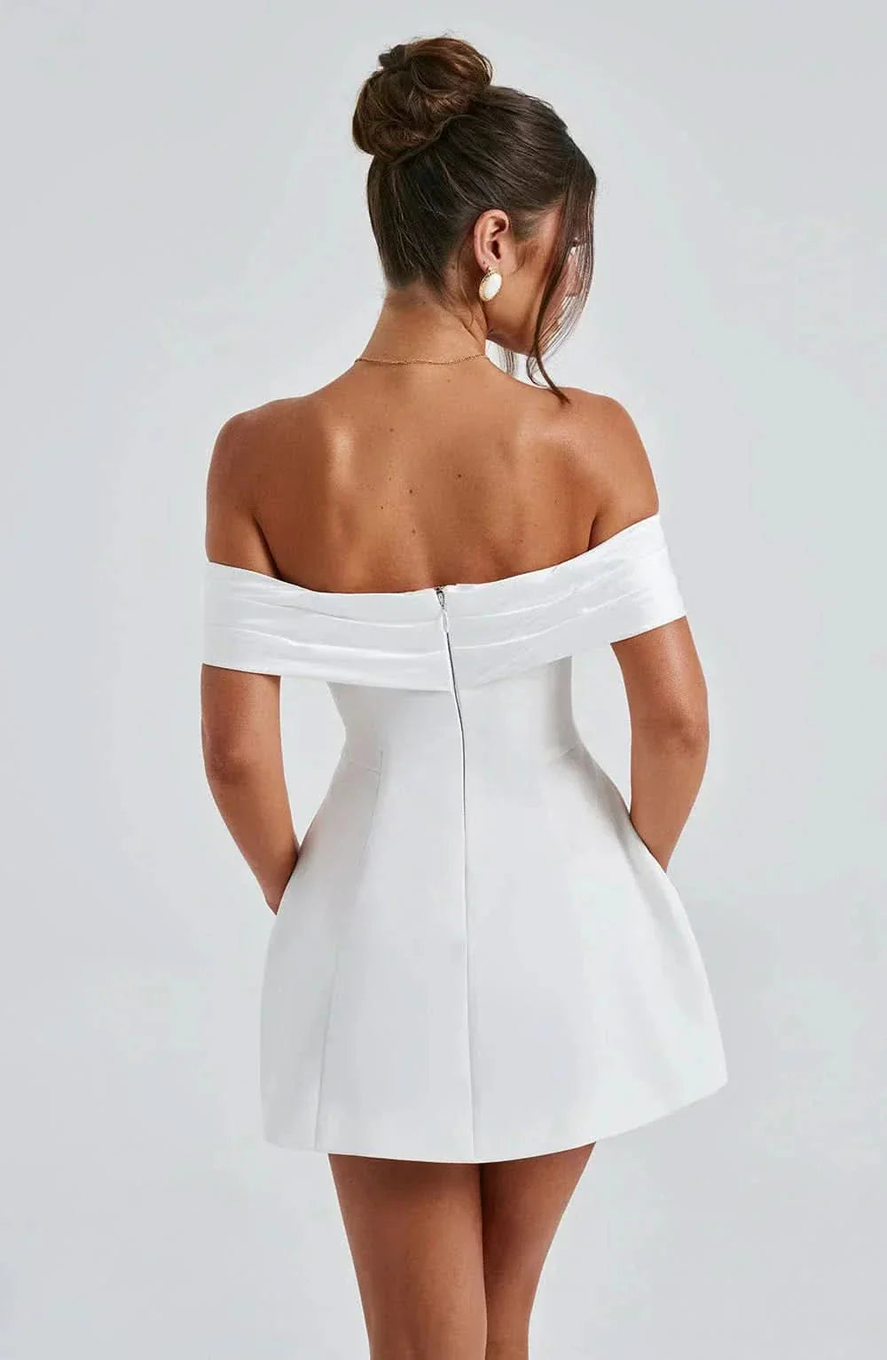 Off-Shoulder Bow Mini Dress