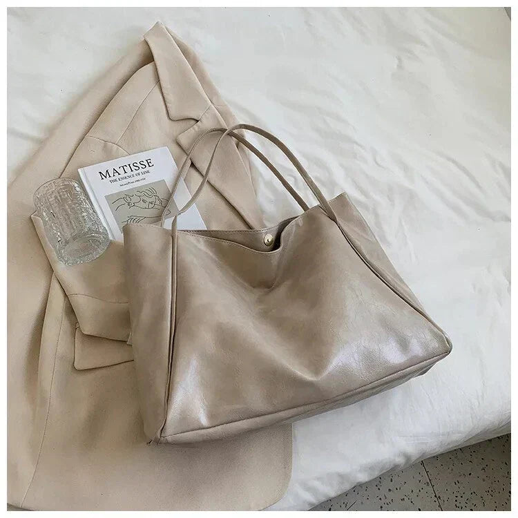 Large Vegan Leather Shopper Bag