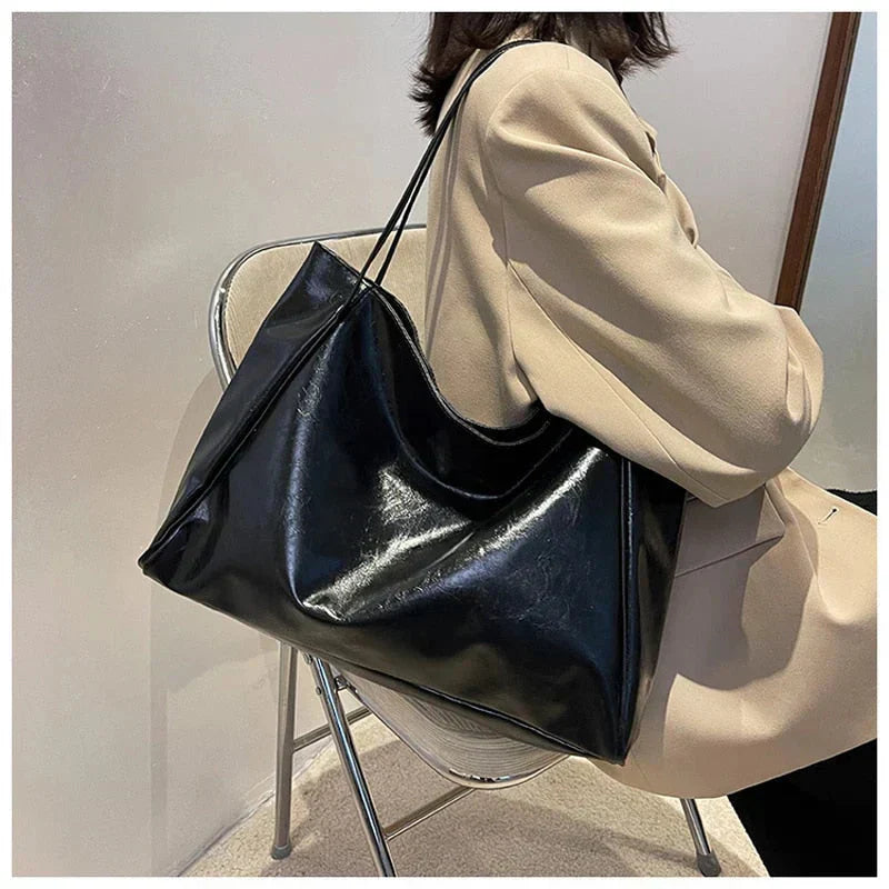 Large Vegan Leather Shopper Bag