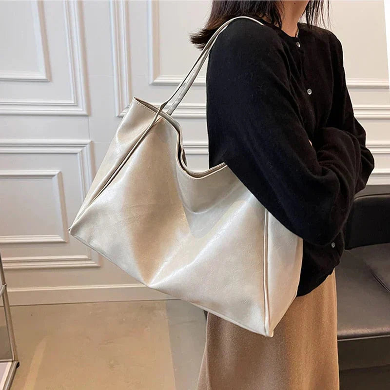 Large Vegan Leather Shopper Bag