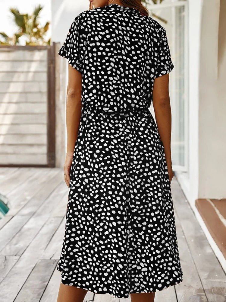 Lightweight Spot Midi Dress
