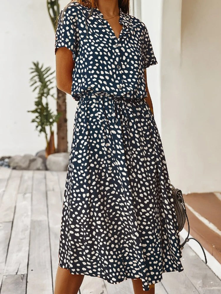 Lightweight Spot Midi Dress