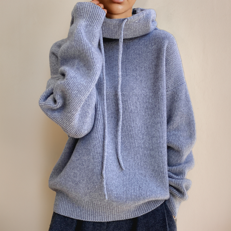 Relaxed Knit Roll Neck Sweater